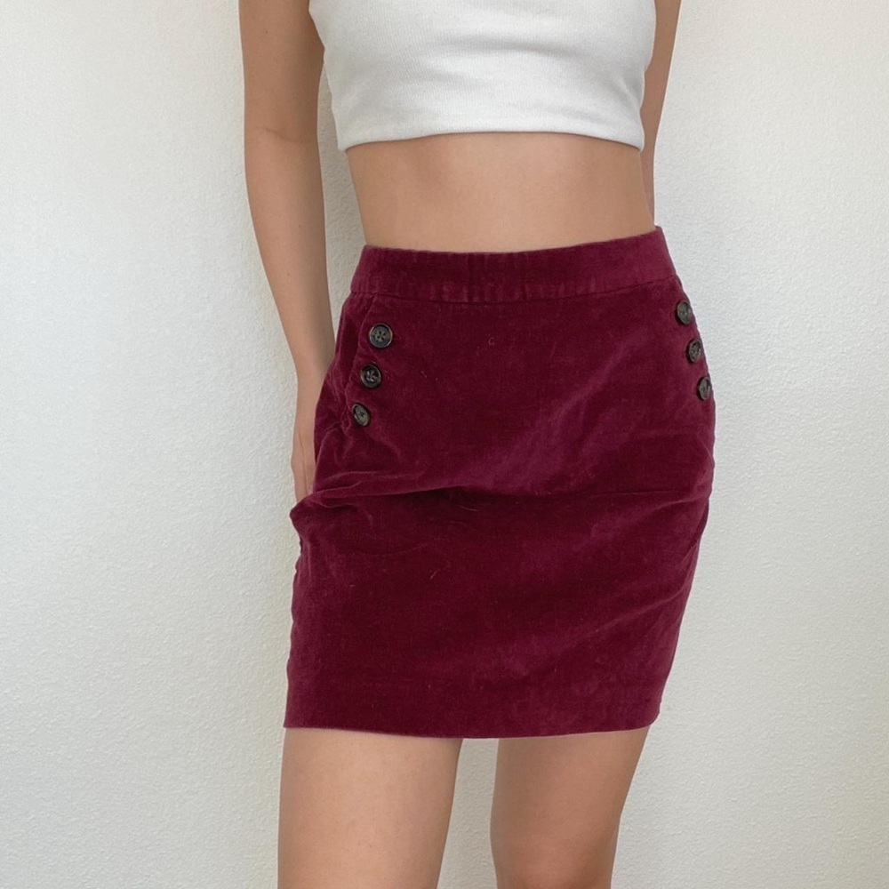 Banana republic maroon corduroy skirt
